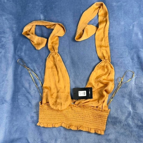 Fashion Nova Tops - Fashion Nova light brown halter top women Size XS